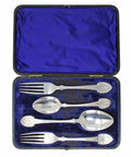 1872 Antique Victorian Era Cutlery Set with Original Case Silversmith Jehoiada Alsop Rhodes Sheffield Hallmarks