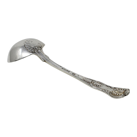 1872 Antique Victorian Era Kings Pattern Sterling Silver Sauce Ladle Silversmith George Aldwinckle London Hallmarks