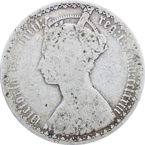 1873 Great Britain Queen Victoria Two Shillings Florin Silver Coin ('Gothic' type)