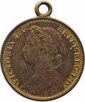1874 - 1895 Farthing Coin Pendant Love Token Antique Queen Victoria