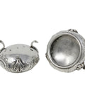 1874 Antique Victorian Era Pair Sterling Silver Salt Cellars Silversmiths George Fisher London Hallmarks