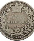 1875 Shilling Queen Victoria Coin Silver Great Britain