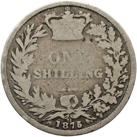 1875 Shilling Queen Victoria Coin Silver Great Britain