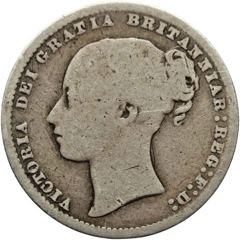 1875 Shilling Queen Victoria Coin Silver Great Britain