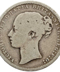 1875 Shilling Victoria Coin Great Britain Silver