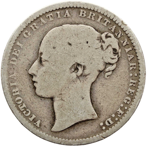 1875 Shilling Victoria Coin Great Britain Silver