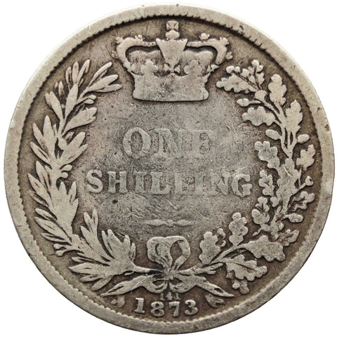 1875 Shilling Victoria Coin Great Britain Silver
