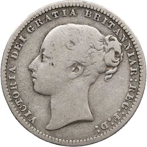 1876 Shilling Victoria Coin Silver GB