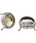 1877 Antique Victorian Era Sterling Silver Pair Salts Silversmith Martin, Hall & Co (Richard Martin & Ebenezer Hall) Sheffield Hallmarks