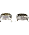 1877 Antique Victorian Era Sterling Silver Pair Salts Silversmith Martin, Hall & Co (Richard Martin & Ebenezer Hall) Sheffield Hallmarks