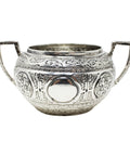 1877 Antique Victorian Era Two Handled Chased Bowl Silversmith Fenton Brothers (John Frederick Fenton & Frank Fenton) London Hallmarks