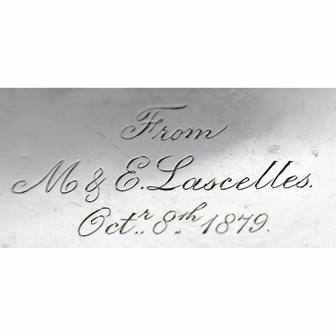 1877 Antique Victorian Era Two Handled Chased Bowl Silversmith Fenton Brothers (John Frederick Fenton & Frank Fenton) London Hallmarks