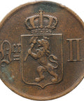 1878 5 Øre Norway Coin Oscar II