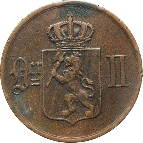 1878 5 Øre Norway Coin Oscar II