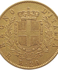 1878 R 20 Lire Italy Coin Gold Vittorio Emanuele II Roma Mint