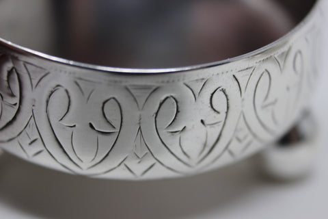 1879 Antique Victorian Era Pair Sterling Silver Salts Silversmiths Hilliard & Thomason Birmingham Hallmarks