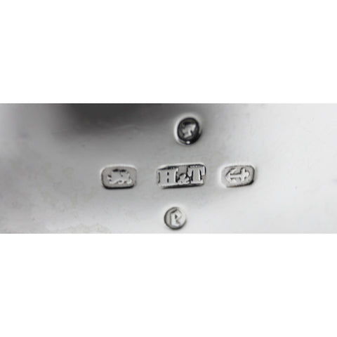 1879 Antique Victorian Era Pair Sterling Silver Salts Silversmiths Hilliard & Thomason Birmingham Hallmarks