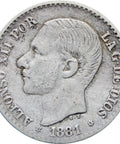 1881 Spain 50 Centimos Alfonso XII Silver Coin