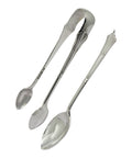 1883 - 1890 Antique Victorian Era Set Six Sterling Silver Tea Spoons and Sugar Tongs Harrison Brothers & Howson (Henry Harrison) Sheffield Hallmarks