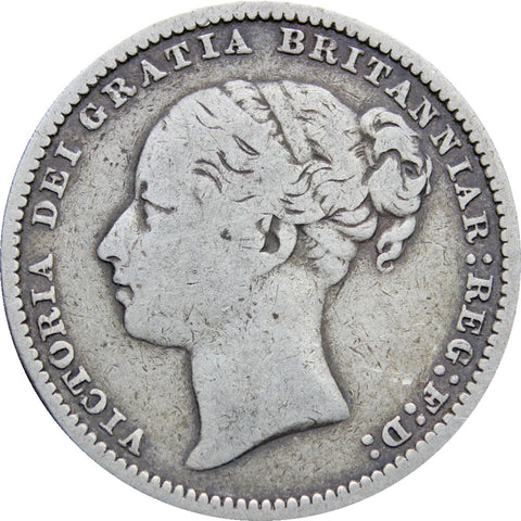 1883 Great Britain Queen Victoria Shilling Silver Coin