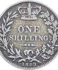 1883 Great Britain Queen Victoria Shilling Silver Coin