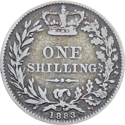 1883 Great Britain Queen Victoria Shilling Silver Coin