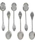 1886 Antique Victorian Era Sterling Silver Set Six Tea Spoons Silversmith Levesley Brothers Sheffield Hallmarks
