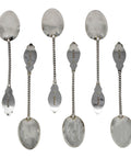 1886 Antique Victorian Era Sterling Silver Set Six Tea Spoons Silversmith Levesley Brothers Sheffield Hallmarks