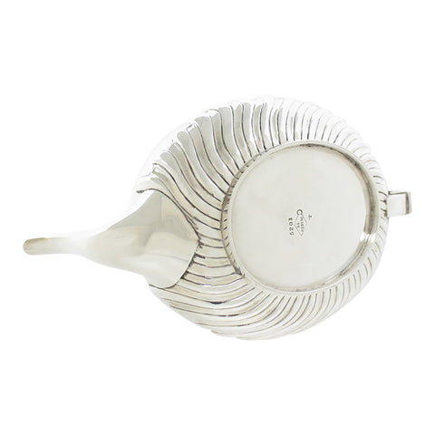 1886 Antique Victorian Era Sterling Silver Tea Set, Tea pot, Sugar Bowl, Milk Jug Silversmiths Martin, Hall & Co (Richard Martin & Ebenezer Hall) London Hallmarks