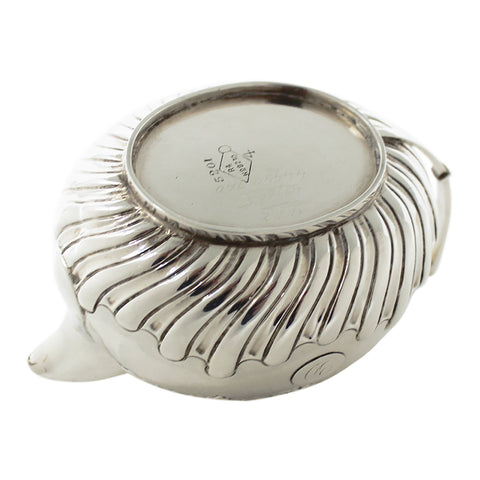 1886 Antique Victorian Era Sterling Silver Tea Set, Tea pot, Sugar Bowl, Milk Jug Silversmiths Martin, Hall & Co (Richard Martin & Ebenezer Hall) London Hallmarks