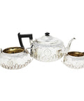 1886 Antique Victorian Era Sterling Silver Tea Set, Tea pot, Sugar Bowl, Milk Jug Silversmiths Martin, Hall & Co (Richard Martin & Ebenezer Hall) London Hallmarks