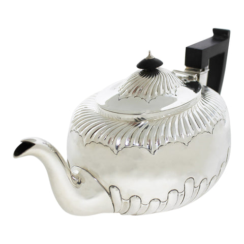 1886 Antique Victorian Era Sterling Silver Tea Set, Tea pot, Sugar Bowl, Milk Jug Silversmiths Martin, Hall & Co (Richard Martin & Ebenezer Hall) London Hallmarks