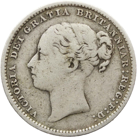 1886 Shilling Queen Victoria Great Britain Silver Coin
