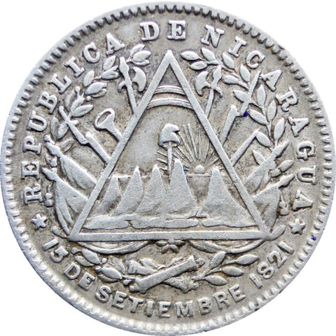 1887 10 Centavos Nicaragua Coin Silver