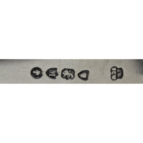 1887 Antique Victorian Era Sterling Silver Set Eight Tea Spoons Silversmith Wakely & Wheeler (James Wakely & Frank Clarke Wheeler) London Hallmarks