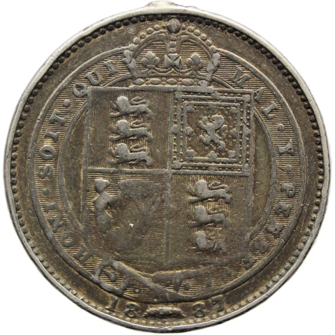 1887 Shilling Queen Victoria Great Britain Silver Coin