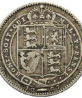 1887 Shilling Queen Victoria Great Britain Silver Coin