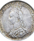 1887 Shilling Queen Victoria Great Britain Silver Coin