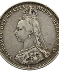 1887 Shilling Queen Victoria Great Britain Silver Coin