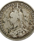 1887 Shilling Queen Victoria Great Britain Silver Coin