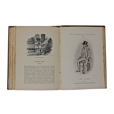 1887 Antique Book The Badmington Library Shooting, Sports and Pastimes in 2 Vol