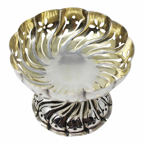 1888 Antique Victorian Era Pierced Bonbon Dish Silversmith George Fox London Hallmarks