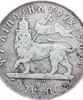1889 One Birr Ethiopia King Menelik II Silver Large Coin Paris Mint