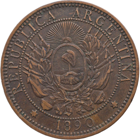 1890 2 Centavos Argentina Coin