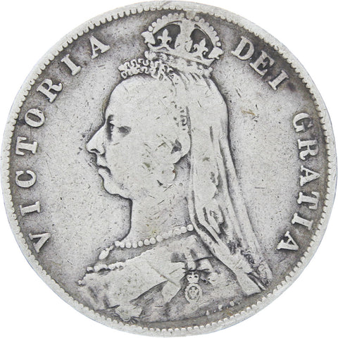 1890 Great Britain Victoria Silver Half Crown Coin