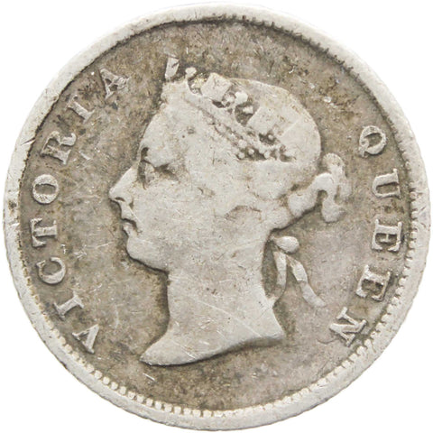 1891 4 Pence British Guyana West Indies Silver Coin Victoria