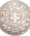1891 5 Francs Switzerland Coin Silver Bern Mint