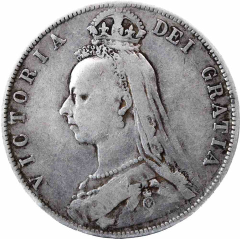 1891 Great Britain Victoria Silver Half Crown Coin