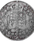 1891 Great Britain Victoria Silver Half Crown Coin
