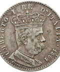 1891 Lira Eritrea Coin Italy Umberto I Silver